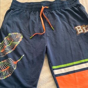 Blac Leaf Jersey Shorts Size 3XL 3 Pockets Adjustable Waist Cotton/Poly Blue
